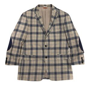 Crown & Ivy Men’s Blazer Plaid Elbow Patch Academia Size 42R